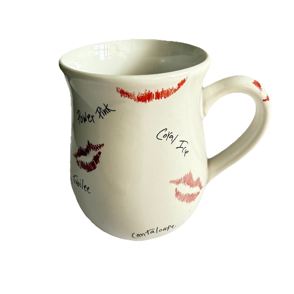 Mary Kay Kisses Shades of Red Lipstick Kisses Lip Prints Coffee Tea Mug Cup